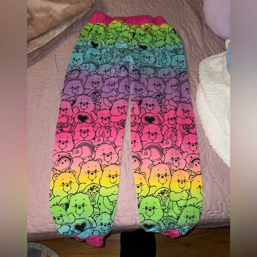 Justice Kids Rainbow Care Bears Sweatpants - Pink, Purple, Blue, Green, Yellow